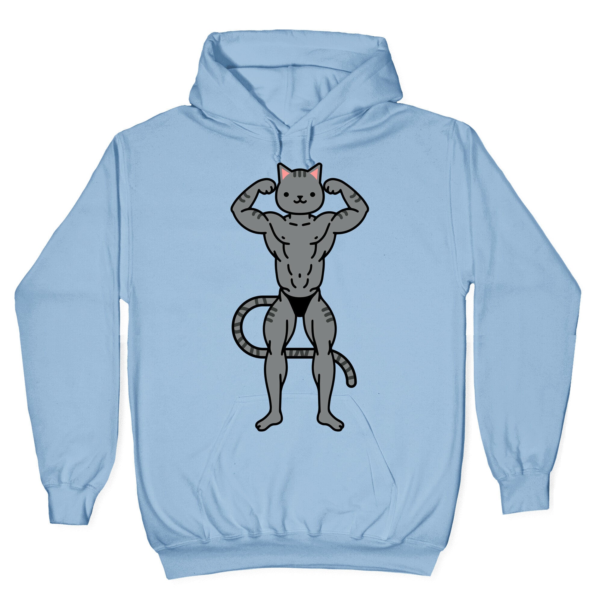Buff Cat Grey Stripe Hoodie